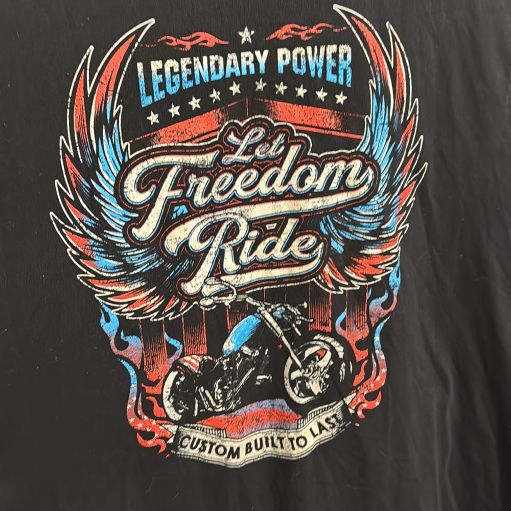 NWOT Let Freedom Ride Mens‎ 3XL (54-56) Black Motorcycle Muscle Sleeveless Biker - Picture 2 of 7